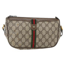 GUCCI GG Supreme Web Sherry Line Bag PVC Beige Gold 89 02 054 Auth 157071-2