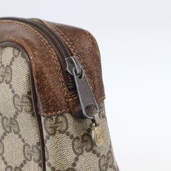 GUCCI GG Supreme Web Sherry Line Bag PVC Beige Gold 98 69 014 3553 Auth 157073