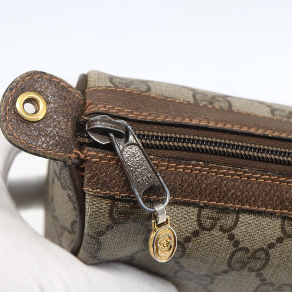 GUCCI GG Supreme Web Sherry Line Bag PVC Beige Gold 98 69 014 3553 Auth 157074