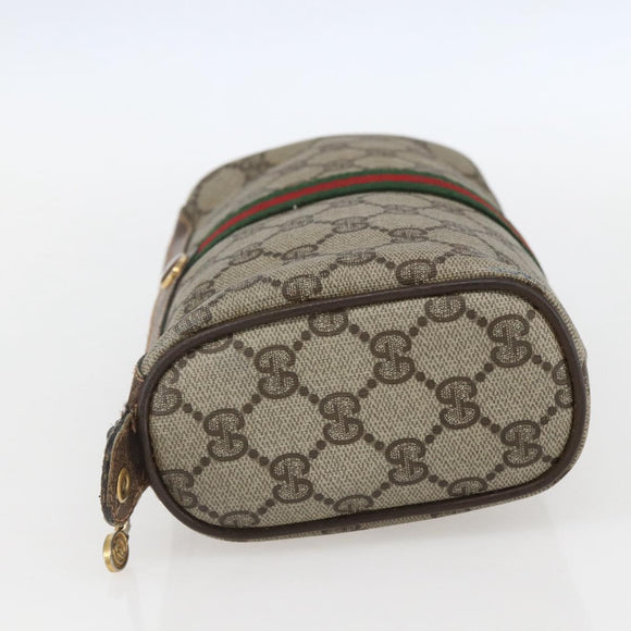 GUCCI GG Supreme Web Sherry Line Bag PVC Beige Gold 98 69 014 3553 Auth 157074