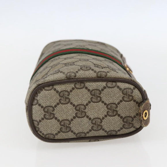GUCCI GG Supreme Web Sherry Line Bag PVC Beige Gold 98 69 014 3553 Auth 157074
