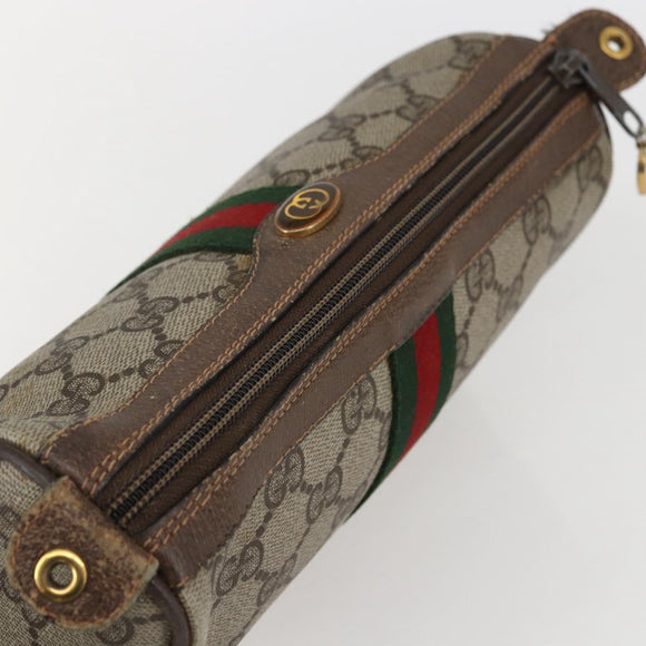 GUCCI GG Supreme Web Sherry Line Bag PVC Beige Gold 98 69 014 3553 Auth 157074