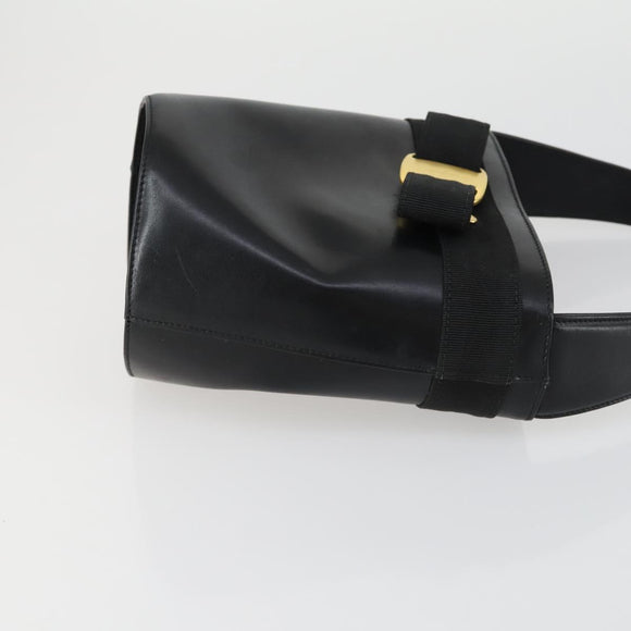 Salvatore Ferragamo Gancini Vala Hand Bag Leather 3 Set Black Auth 157075