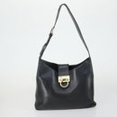 Salvatore Ferragamo Gancini Vala Hand Bag Leather 3 Set Black Auth 157075-2
