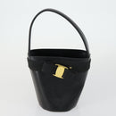 Salvatore Ferragamo Gancini Vala Hand Bag Leather 3 Set Black Auth 157075-9