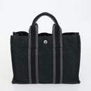 HERMES Fourre ToutPM Hand Bag Canvas 2 Set Black Auth 157076-11