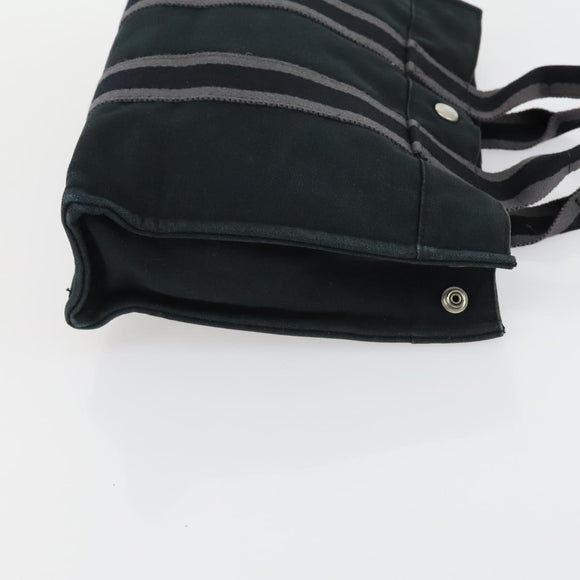 HERMES Fourre ToutPM Hand Bag Canvas 2 Set Black Auth 157076