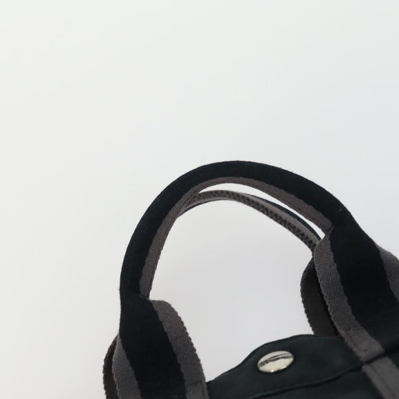 HERMES Fourre ToutPM Hand Bag Canvas 2 Set Black Auth 157076