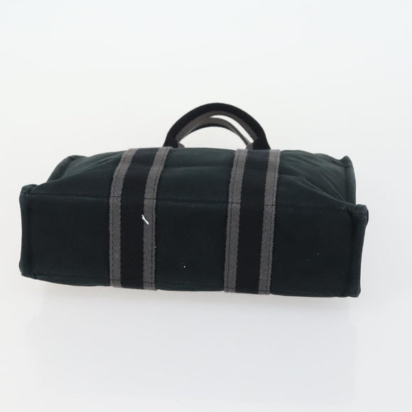 HERMES Fourre ToutPM Hand Bag Canvas 2 Set Black Auth 157076