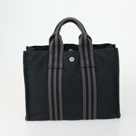 HERMES Fourre ToutPM Hand Bag Canvas 2 Set Black Auth 157076 - 0