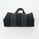 HERMES Fourre ToutPM Hand Bag Canvas 2 Set Black Auth 157076-7