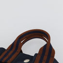 HERMES Fourre Tout Hand Bag Canvas 2 Set Khaki Navy Auth 157077-14