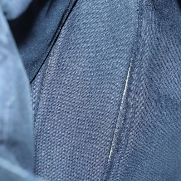 HERMES Fourre Tout Hand Bag Canvas 2 Set Khaki Navy Auth 157077