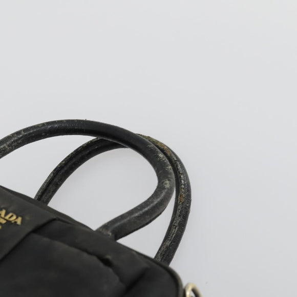 PRADA Tote Bag Nylon 2 Set Black Beige Auth 157078