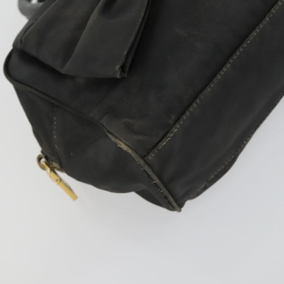 PRADA Tote Bag Nylon 2 Set Black Beige Auth 157078