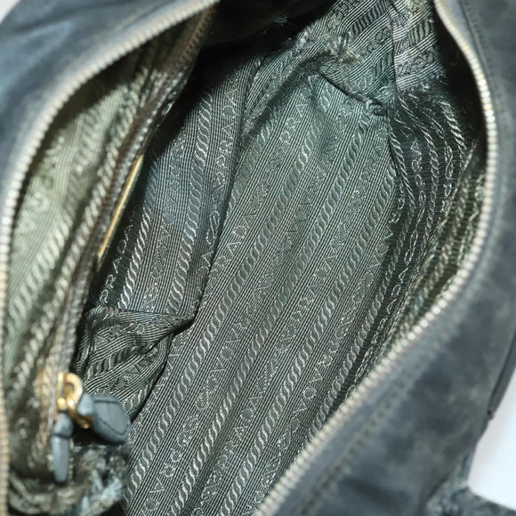 PRADA Tote Bag Nylon 2 Set Black Beige Auth 157078