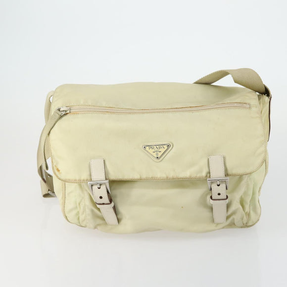 PRADA Tote Bag Nylon 2 Set Black Beige Auth 157078