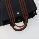 HERMES Brown Fourre Tout Hand Bag Canvas 4 Set Black Navy gray Auth 157079-17