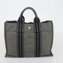 HERMES Brown Fourre Tout Hand Bag Canvas 4 Set Black Navy gray Auth 157079-21