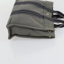 HERMES Brown Fourre Tout Hand Bag Canvas 4 Set Black Navy gray Auth 157079-22