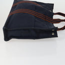 HERMES Brown Fourre Tout Hand Bag Canvas 4 Set Black Navy gray Auth 157079-4