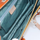 Salvatore Ferragamo Gancini Hand Bag Patent leather Brown Silver Auth 157100-18