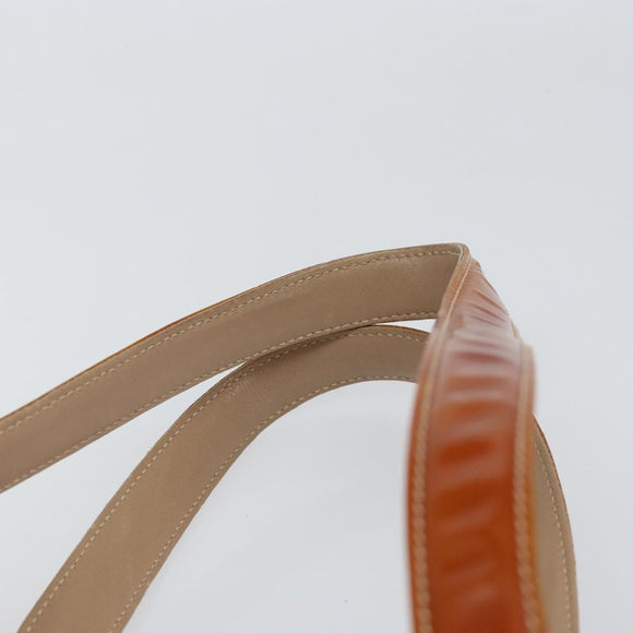 Salvatore Ferragamo Gancini Hand Bag Patent leather Brown Silver Auth 157100