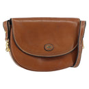 BALLY Shoulder Bag Leather Brown Gold Auth 157101-1