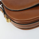 BALLY Shoulder Bag Leather Brown Gold Auth 157101-11