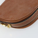 BALLY Shoulder Bag Leather Brown Gold Auth 157101-13