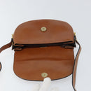 BALLY Shoulder Bag Leather Brown Gold Auth 157101-15
