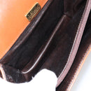 BALLY Shoulder Bag Leather Brown Gold Auth 157101-17