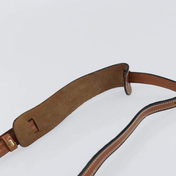 BALLY Shoulder Bag Leather Brown Gold Auth 157101