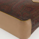 ETRO Paisley Hand Bag PVC Leather Brown Gold Auth 157103-12