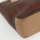 ETRO Paisley Hand Bag PVC Leather Brown Gold Auth 157103-13