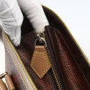 ETRO Paisley Hand Bag PVC Leather Brown Gold Auth 157103-14