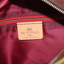 ETRO Paisley Hand Bag PVC Leather Brown Gold Auth 157103-15
