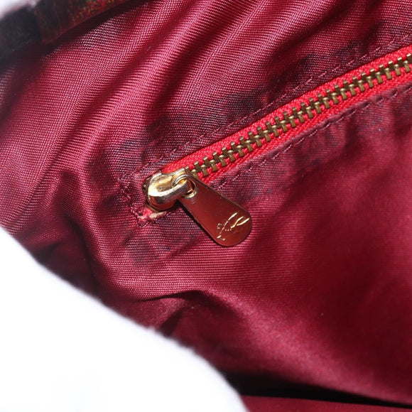 ETRO Paisley Hand Bag PVC Leather Brown Gold Auth 157103