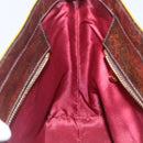 ETRO Paisley Hand Bag PVC Leather Brown Gold Auth 157103-19