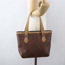 ETRO Paisley Hand Bag PVC Leather Brown Gold Auth 157103-22
