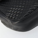 BALLY Chain Shoulder Bag Leather Black Gold Auth 157106-14