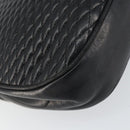 BALLY Chain Shoulder Bag Leather Black Gold Auth 157106-16