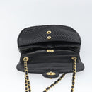 BALLY Chain Shoulder Bag Leather Black Gold Auth 157106-10