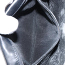 BALLY Chain Shoulder Bag Leather Black Gold Auth 157106-12