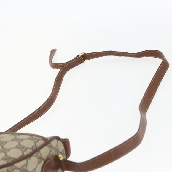 GUCCI GG Supreme Web Sherry Line Bag PVC Beige Gold 001 58 6177 Auth 157107