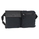 GUCCI GG Canvas Waist bag Black Silver 28566 Auth 157108-1