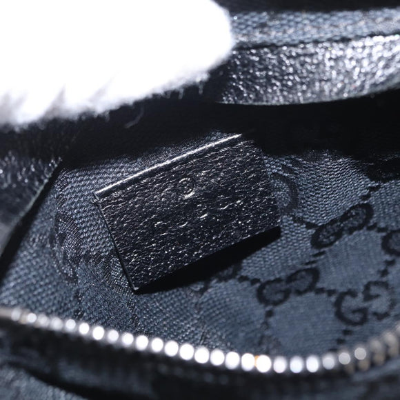 GUCCI GG Canvas Waist bag Black Silver 28566 Auth 157108