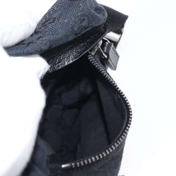 GUCCI GG Canvas Waist bag Black Silver 28566 Auth 157108