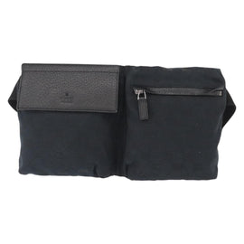 GUCCI GG Canvas Waist bag Black Silver 28566 Auth 157108 - 0