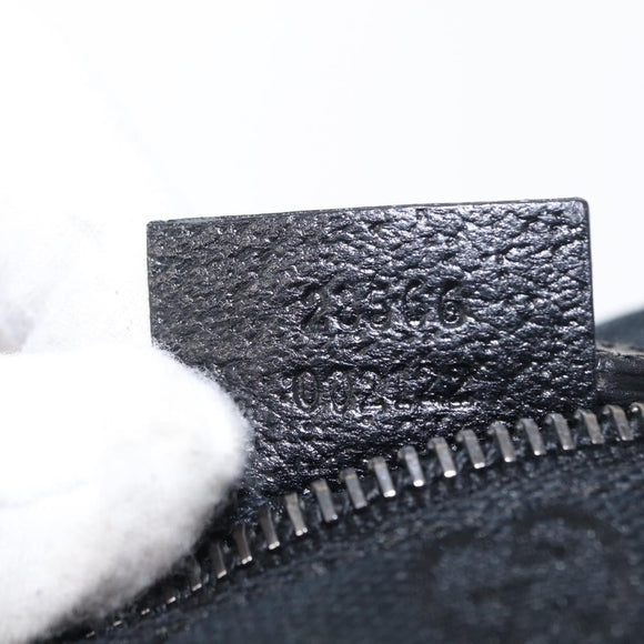 GUCCI GG Canvas Waist bag Black Silver 28566 Auth 157108